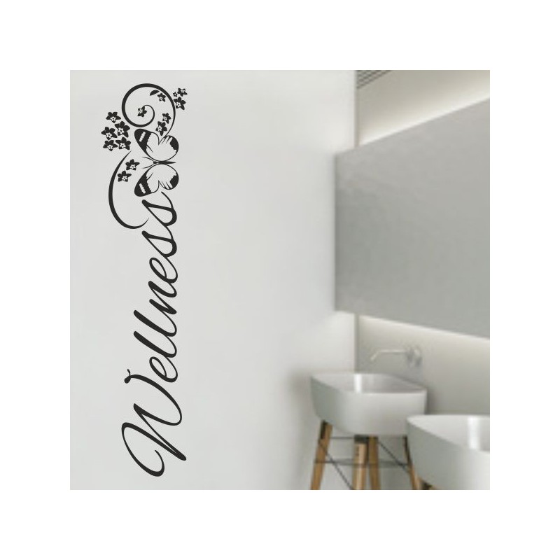 Wandaufkleber Wandtattoo Aufkleber Wand Tattoo Bad Wellness Oase Lounge Relax Spa Erholung Delphin Wasser Meer Blumen Ranke