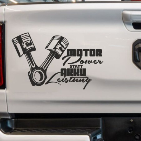 Aufkleber Auto Car Style Tattoo Fun Spruch Verbrenner Penner Kolben Diesel Benzin - kein Strom Elektro - E