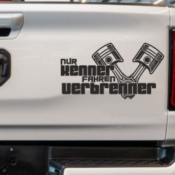 Aufkleber Auto Car Style Tattoo Fun Spruch Verbrenner Penner Kolben Diesel Benzin - kein Strom Elektro - E