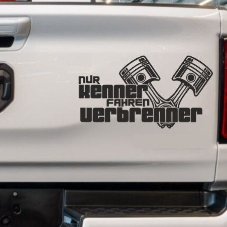 Aufkleber Auto Car Style Tattoo Fun Spruch Verbrenner Penner Kolben Diesel Benzin - kein Strom Elektro - E