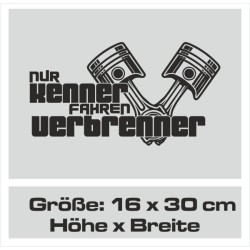 Aufkleber Auto Car Style Tattoo Fun Spruch Verbrenner Penner Kolben Diesel Benzin - kein Strom Elektro - E