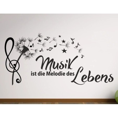 Wandaufkleber Wandtattoo Musik Sound Bass Gitarre Notenschlüssel Music Lautsprecher Rock Flügel Radio Totenkopf Kopfhörer