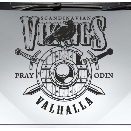 Aufkleber Auto Car Wikinger Viking Wölfe Wolf Runen Schwert Schild Rabe Runen Odin Odin´s Wölfe Böse Kette Valhalla Walhalla