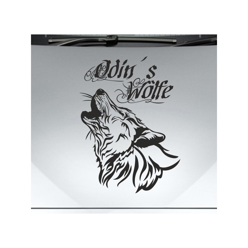 Aufkleber Auto Car Wikinger Viking Wölfe Wolf Runen Schwert Schild Rabe Runen Odin Odin´s Wölfe Böse Kette Valhalla Walhalla