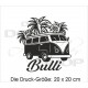 Turnbeutel Rucksack mit Aufdruck "Bulli Palme Camper Bus" KULT Kinder Gym Sport Tasche Schule Beruf