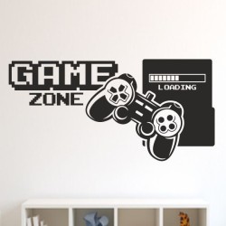 Wandaufkleber Wandtattoo Aufkleber Wand Tattoo Sticker Gamer Game Spiel Konsole Zocken Spielen Game Over Eat Sleep Repeat Level