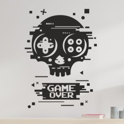Wandaufkleber Wandtattoo Aufkleber Wand Tattoo Sticker Gamer Game Spiel Konsole Zocken Spielen Game Over Eat Sleep Repeat Level