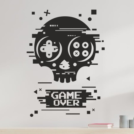 Wandaufkleber Wandtattoo Aufkleber Wand Tattoo Sticker Gamer Game Spiel Konsole Zocken Spielen Game Over Eat Sleep Repeat Level