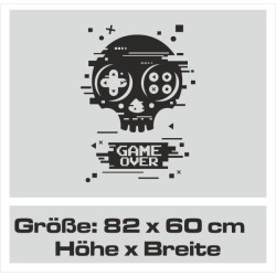 Wandaufkleber Wandtattoo Aufkleber Wand Tattoo Sticker Gamer Game Spiel Konsole Zocken Spielen Game Over Eat Sleep Repeat Level