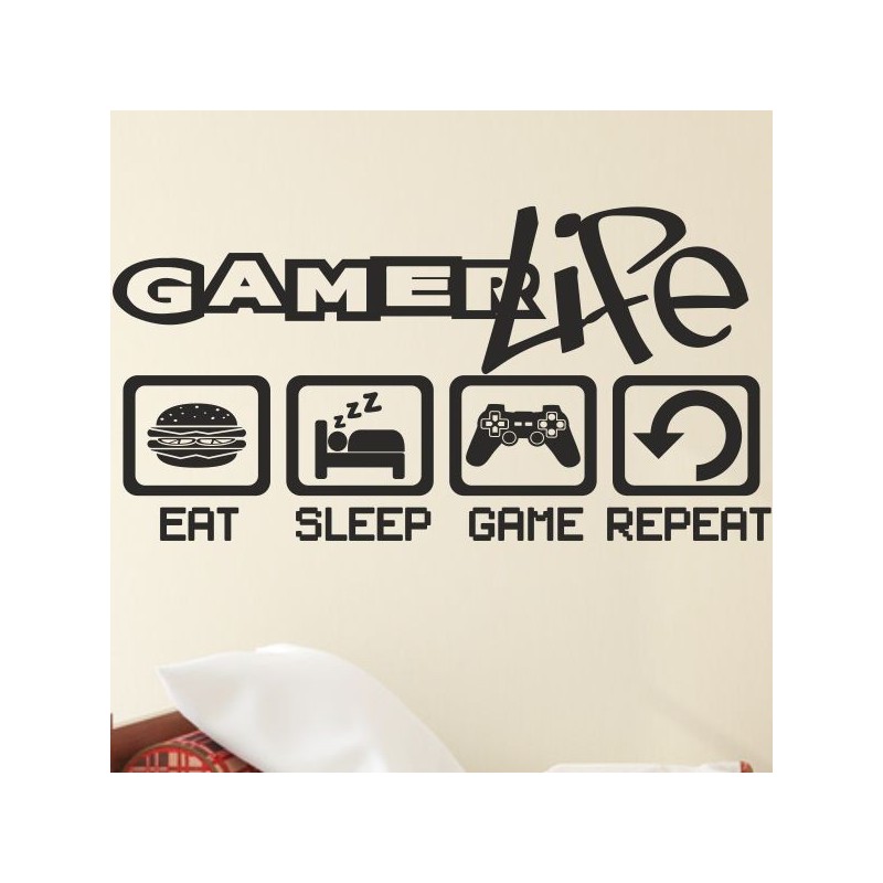 Wandaufkleber Wandtattoo Aufkleber Wand Tattoo Sticker Gamer Game Spiel Konsole Zocken Spielen Game Over Eat Sleep Repeat Level Wandaufkleber Wandtattoo Aufkleber Wand Tattoo Sticker Gamer Game Spiel Konsole Zocken Spielen Game Over Eat Sleep Repeat Level