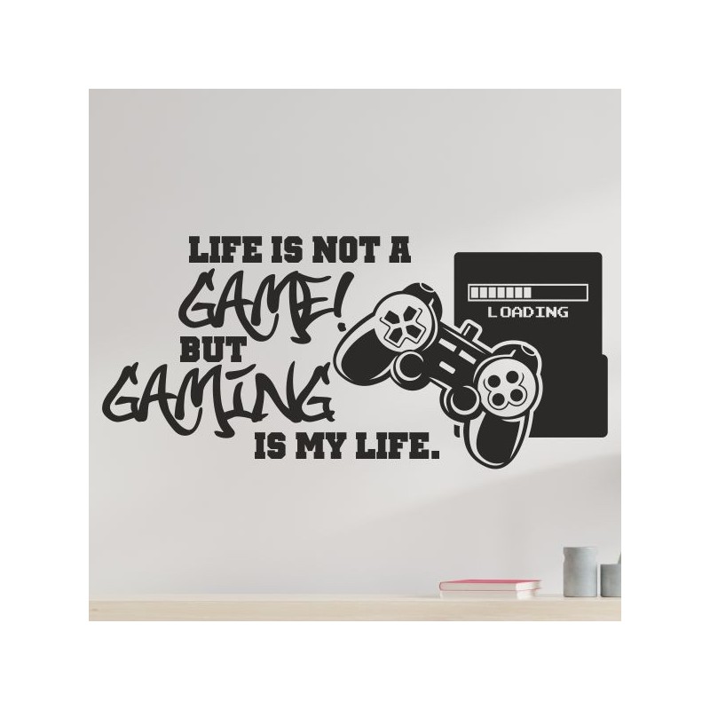 Wandaufkleber Wandtattoo Aufkleber Wand Tattoo Sticker Gamer Game Spiel Konsole Zocken Spielen Game Over Eat Sleep Repeat Level