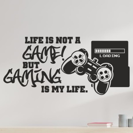 Wandaufkleber Wandtattoo Aufkleber Wand Tattoo Sticker Gamer Game Spiel Konsole Zocken Spielen Game Over Eat Sleep Repeat Level