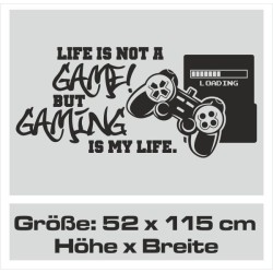 Wandaufkleber Wandtattoo Aufkleber Wand Tattoo Sticker Gamer Game Spiel Konsole Zocken Spielen Game Over Eat Sleep Repeat Level