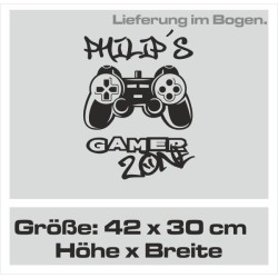 Wandaufkleber Wandtattoo Aufkleber Wand Tattoo Sticker Gamer Game Spiel Konsole Zocken Spielen Game Over Eat Sleep Repeat Level