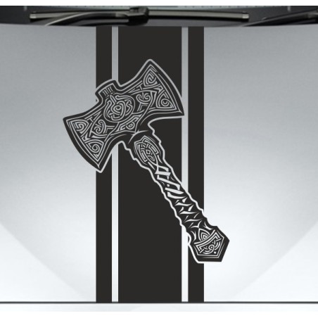Aufkleber Auto Car Wikinger Viking Wölfe Wolf Runen Schwert Schild Rabe Runen Odin Odin´s Wölfe Böse Kette Valhalla Walhalla