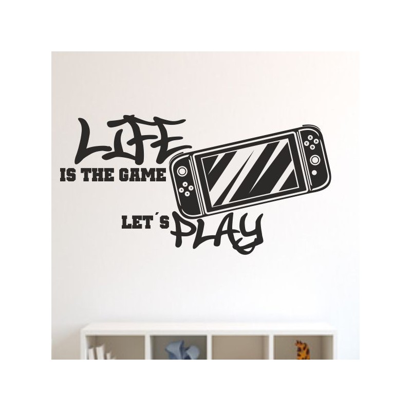 Wandaufkleber Wandtattoo Aufkleber Wand Tattoo Sticker Gamer Game Spiel Konsole Zocken Spielen Game Over Eat Sleep Repeat Level