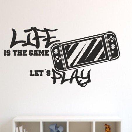 Wandaufkleber Wandtattoo Aufkleber Wand Tattoo Sticker Gamer Game Spiel Konsole Zocken Spielen Game Over Eat Sleep Repeat Level