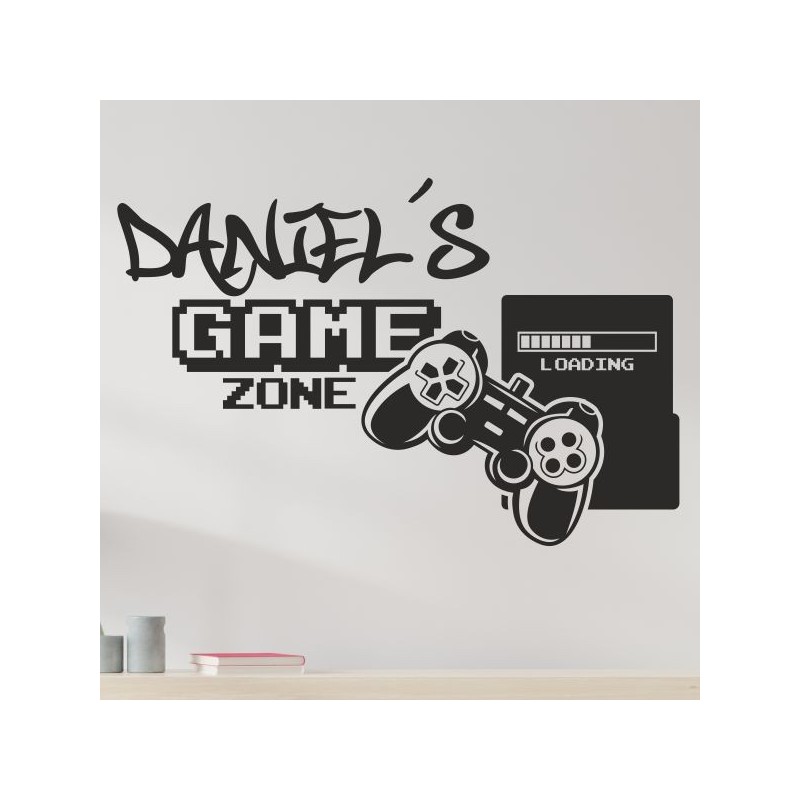Wandaufkleber Wandtattoo Aufkleber Wand Tattoo Sticker Gamer Game Spiel Konsole Zocken Spielen Game Over Eat Sleep Repeat Level