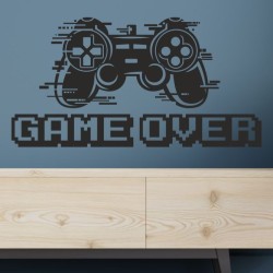 Wandaufkleber Wandtattoo Aufkleber Wand Tattoo Sticker Gamer Game Spiel Konsole Zocken Spielen Game Over Eat Sleep Repeat Level