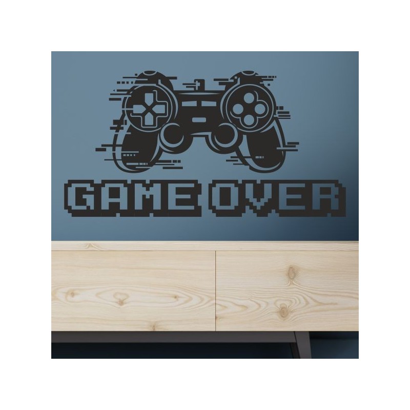 Wandaufkleber Wandtattoo Aufkleber Wand Tattoo Sticker Gamer Game Spiel Konsole Zocken Spielen Game Over Eat Sleep Repeat Level