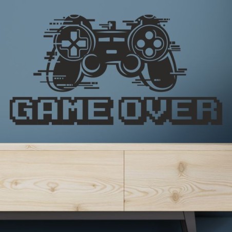 Wandaufkleber Wandtattoo Aufkleber Wand Tattoo Sticker Gamer Game Spiel Konsole Zocken Spielen Game Over Eat Sleep Repeat Level