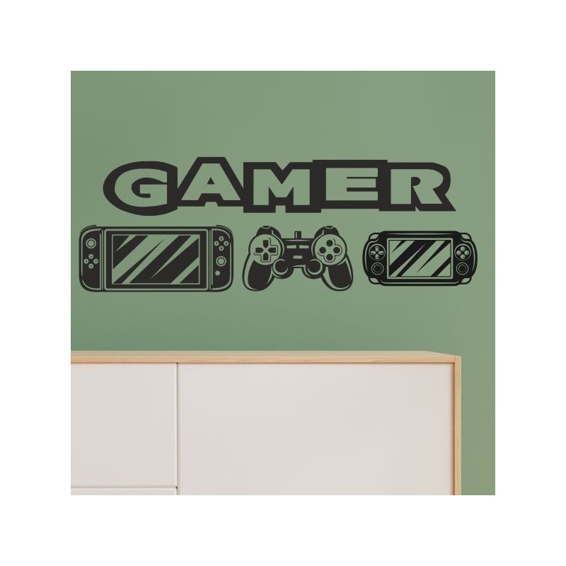 Wandaufkleber Wandtattoo Aufkleber Wand Tattoo Sticker Gamer Game Spiel Konsole Zocken Spielen Game Over Eat Sleep Repeat Level