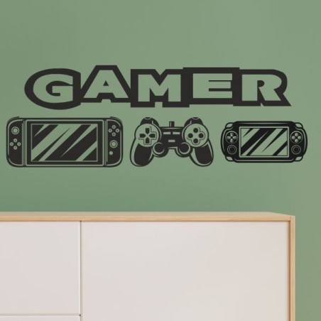 Wandaufkleber Wandtattoo Aufkleber Wand Tattoo Sticker Gamer Game Spiel Konsole Zocken Spielen Game Over Eat Sleep Repeat Level