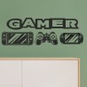 Wandaufkleber Wandtattoo Aufkleber Wand Tattoo Sticker Gamer Game Spiel Konsole Zocken Spielen Game Over Eat Sleep Repeat Level