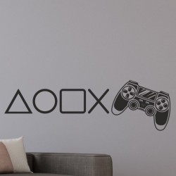 Wandaufkleber Wandtattoo Aufkleber Wand Tattoo Sticker Gamer Game Spiel Konsole Zocken Spielen Game Over Eat Sleep Repeat Level