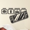 Wandaufkleber Wandtattoo Aufkleber Wand Tattoo Sticker Gamer Game Spiel Konsole Zocken Spielen Game Over Eat Sleep Repeat Level