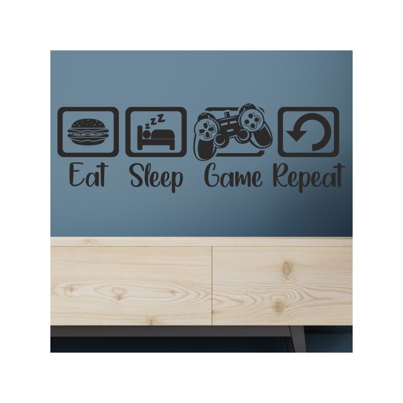 Wandaufkleber Wandtattoo Aufkleber Wand Tattoo Sticker Gamer Game Spiel Konsole Zocken Spielen Game Over Eat Sleep Repeat Level Wandaufkleber Wandtattoo Aufkleber Wand Tattoo Sticker Gamer Game Spiel Konsole Zocken Spielen Game Over Eat Sleep Repeat Level