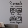 Wandaufkleber Wandtattoo Aufkleber Wand Tattoo Sticker Gamer Game Spiel Konsole Zocken Spielen Game Over Eat Sleep Repeat Level