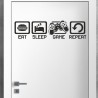 Wandaufkleber Wandtattoo Aufkleber Wand Tattoo Sticker Gamer Game Spiel Konsole Zocken Spielen Game Over Eat Sleep Repeat Level