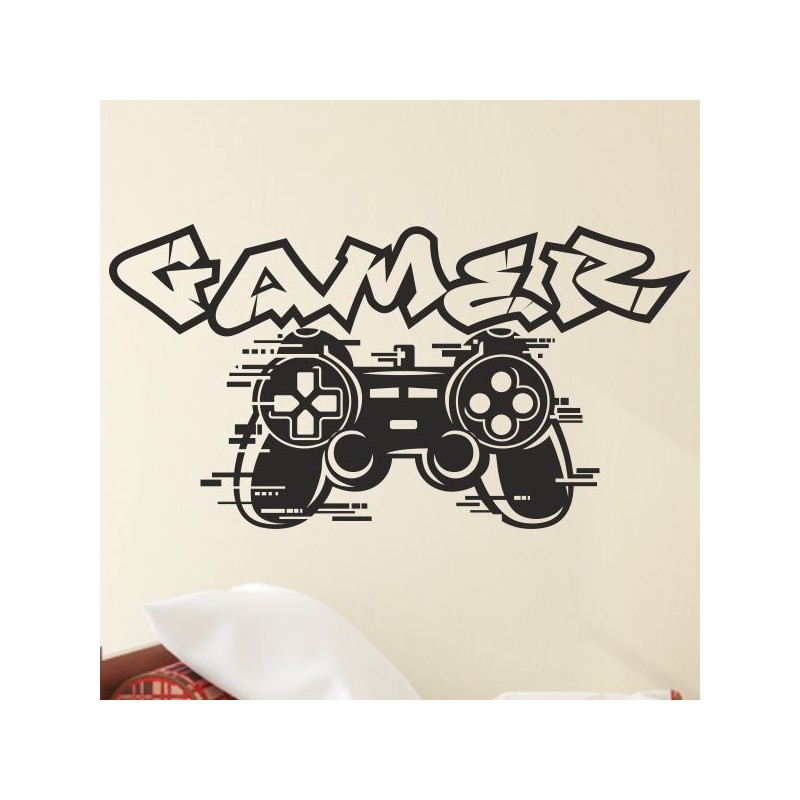 Wandaufkleber Wandtattoo Aufkleber Wand Tattoo Sticker Gamer Game Spiel Konsole Zocken Spielen Game Over Eat Sleep Repeat Level