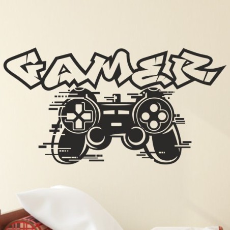 Wandaufkleber Wandtattoo Aufkleber Wand Tattoo Sticker Gamer Game Spiel Konsole Zocken Spielen Game Over Eat Sleep Repeat Level
