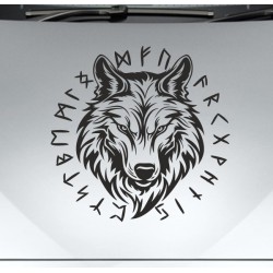 Aufkleber Auto Car Wikinger Viking Wölfe Wolf Runen Schwert Schild Rabe Runen Odin Odin´s Wölfe Böse Kette Valhalla Walhalla