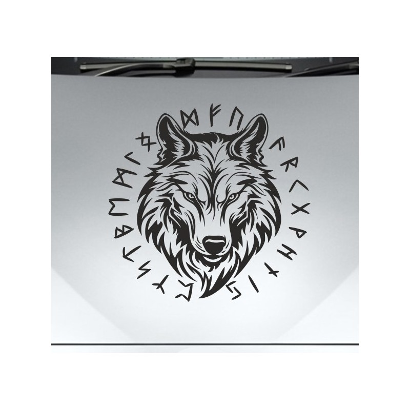 Aufkleber Auto Car Wikinger Viking Wölfe Wolf Runen Schwert Schild Rabe Runen Odin Odin´s Wölfe Böse Kette Valhalla Walhalla