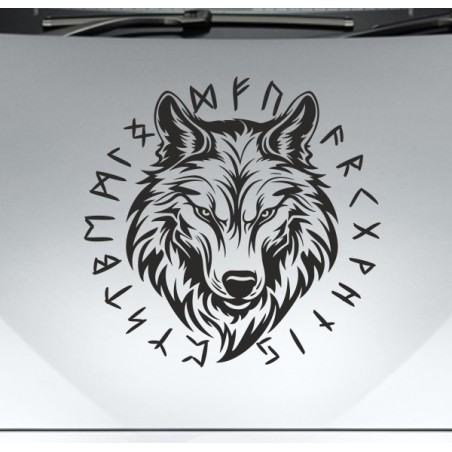 Aufkleber Auto Car Wikinger Viking Wölfe Wolf Runen Schwert Schild Rabe Runen Odin Odin´s Wölfe Böse Kette Valhalla Walhalla
