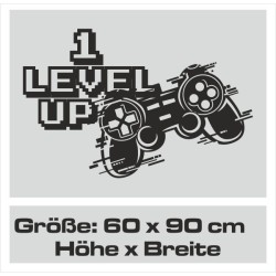 Wandaufkleber Wandtattoo Aufkleber Wand Tattoo Sticker Gamer Game Spiel Konsole Zocken Spielen Game Over Eat Sleep Repeat Level