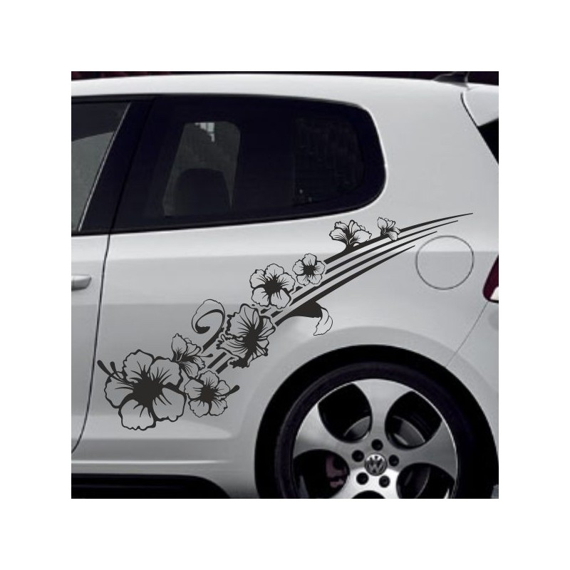 Aufkleber SET Auto Car Tattoo Style Seiten Tribal Dekor Pferd Gecko Power Blumen Ranke Fee Hexe Blumen Blüten Gecko Farbe