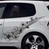 Aufkleber SET Auto Car Tattoo Style Seiten Tribal Dekor Pferd Gecko Power Blumen Ranke Fee Hexe Blumen Blüten Gecko Farbe