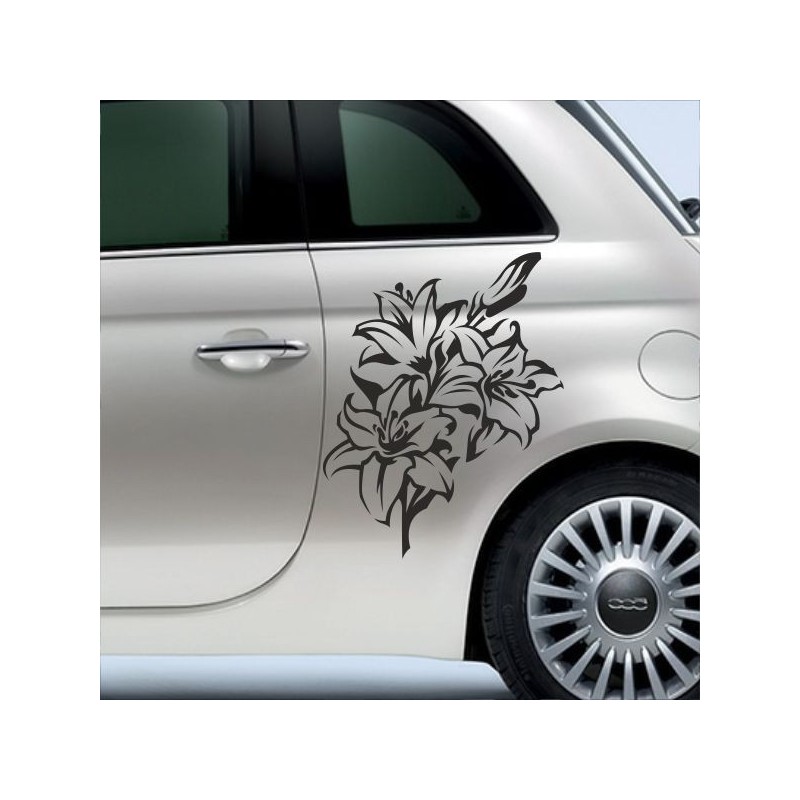 Aufkleber SET Auto Car Tattoo Style Seiten Tribal Dekor Pferd Gecko Power Blumen Ranke Fee Hexe Blumen Blüten Gecko Farbe Decal