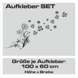 Aufkleber SET Auto Car Tattoo Style Seiten Tribal Dekor Pferd Gecko Power Blumen Ranke Fee Hexe Blumen Blüten Gecko Farbe Decal