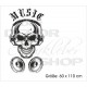 Wohnzimmer Totenkopf Music Skull Sound DJ  Tattoo Aufkleber Dekor Wandtattoo Wandaufkleber