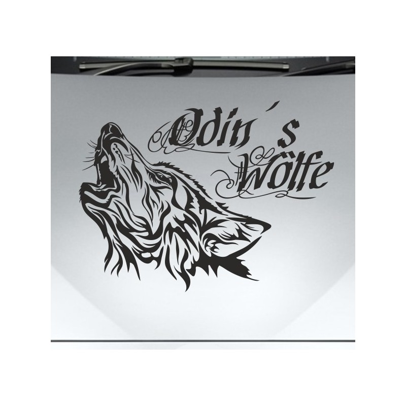 Aufkleber Auto Car Wikinger Viking Wölfe Wolf Runen Schwert Schild Rabe Runen Odin Odin´s Wölfe Böse Kette Valhalla Walhalla