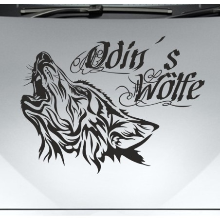 Aufkleber Auto Car Wikinger Viking Wölfe Wolf Runen Schwert Schild Rabe Runen Odin Odin´s Wölfe Böse Kette Valhalla Walhalla