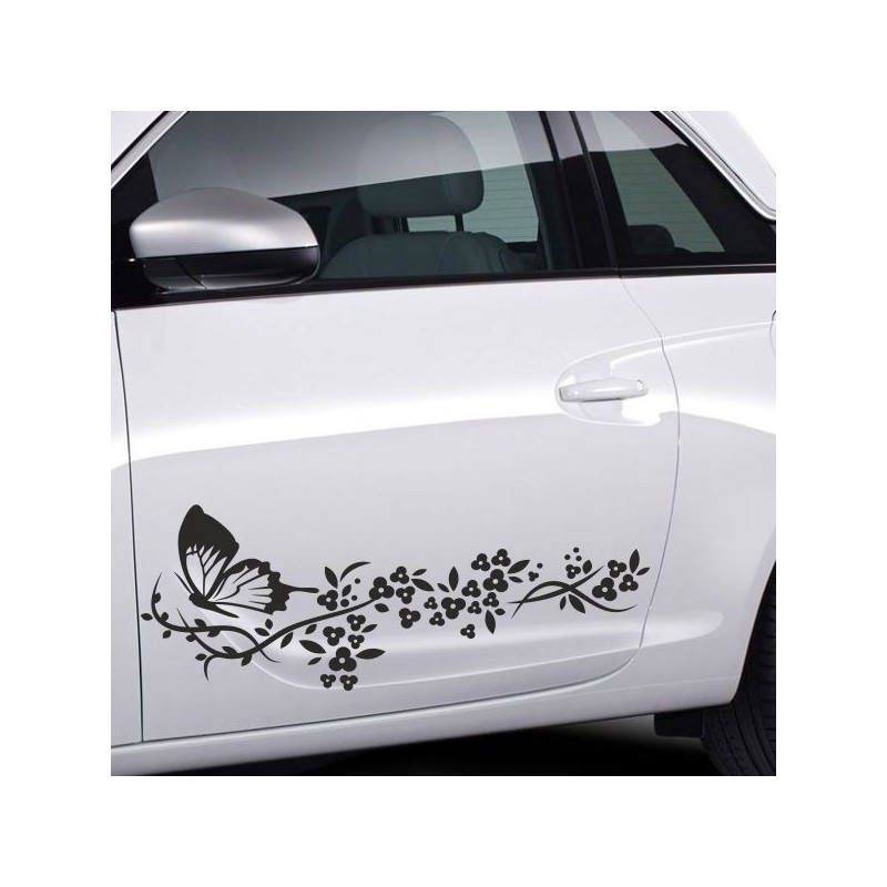 Aufkleber SET Auto Car Tattoo Style Seiten Tribal Dekor Pferd Gecko Power Blumen Ranke Fee Hexe Blumen Blüten Gecko Farbe Decal