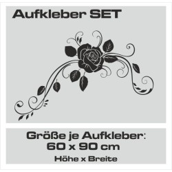 Aufkleber SET Auto Car Tattoo Style Seiten Tribal Dekor Pferd Gecko Power Blumen Ranke Fee Hexe Blumen Blüten Gecko Farbe Decal
