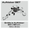 Aufkleber SET Auto Car Tattoo Style Seiten Tribal Dekor Pferd Gecko Power Blumen Ranke Fee Hexe Blumen Blüten Gecko Farbe Decal