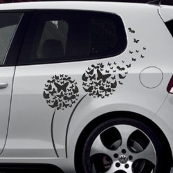 Aufkleber SET Auto Car Tattoo Style Seiten Tribal Dekor Pferd Gecko Power Blumen Ranke Fee Hexe Blumen Blüten Gecko Farbe Decal